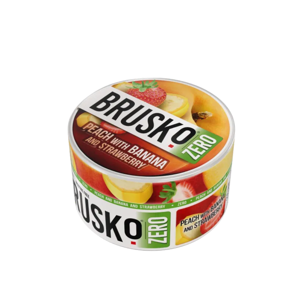 Brusko Zero Peach with Banana and Strawberry
